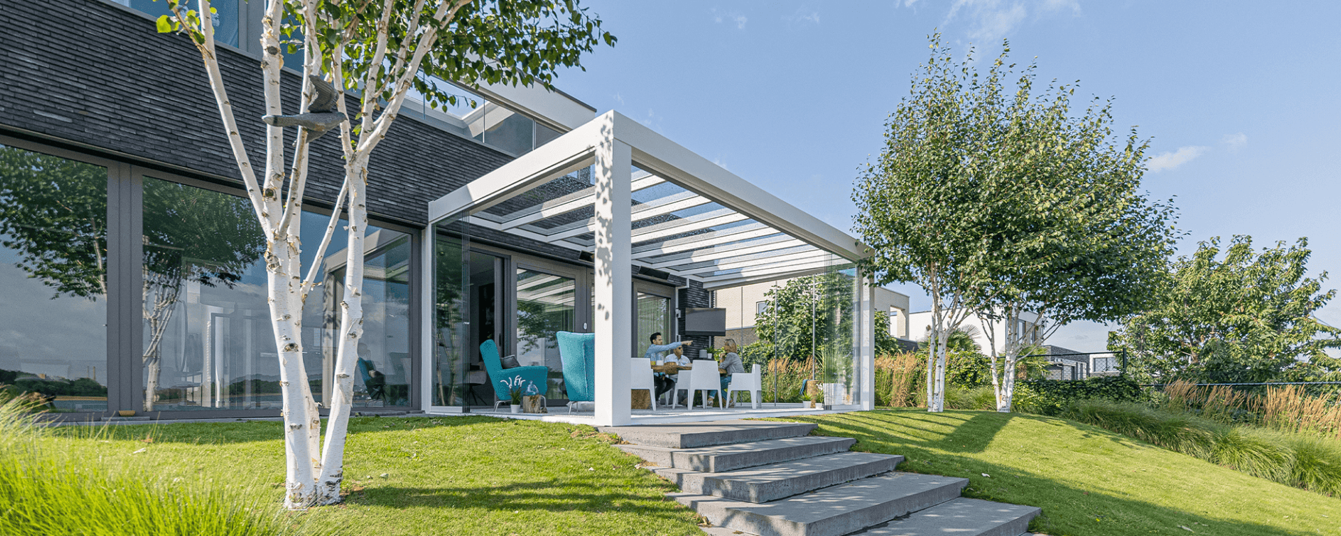Aluminium tuinkamers met vlak dak
